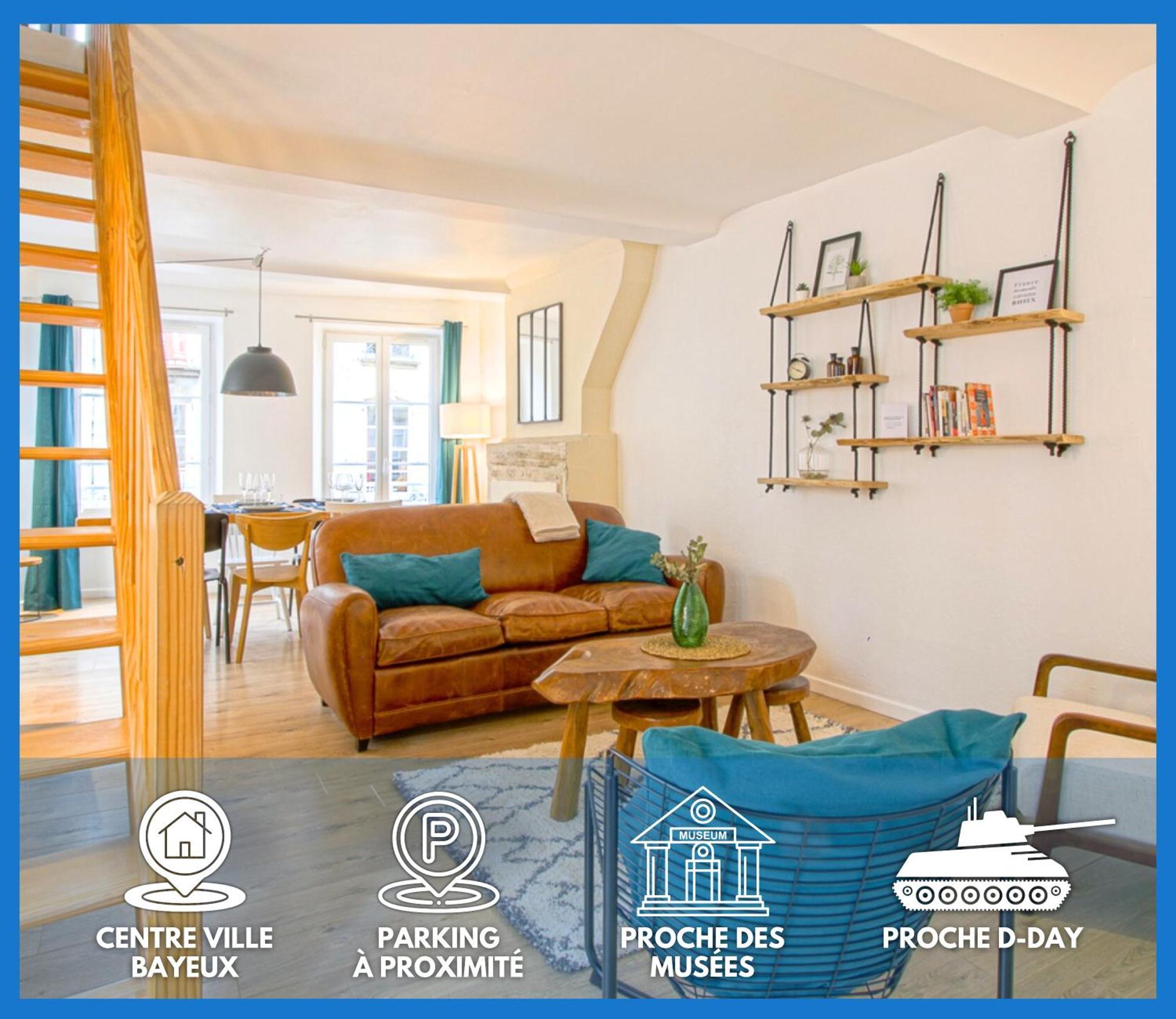 Freedom Grand Triplex Lumineux Decoration Contemporaine - Plein Centre Historique Bayeux - Parking Gratuit A Proximite Proche Commerces Restaurants - Plages Du Debarquement Exterior foto